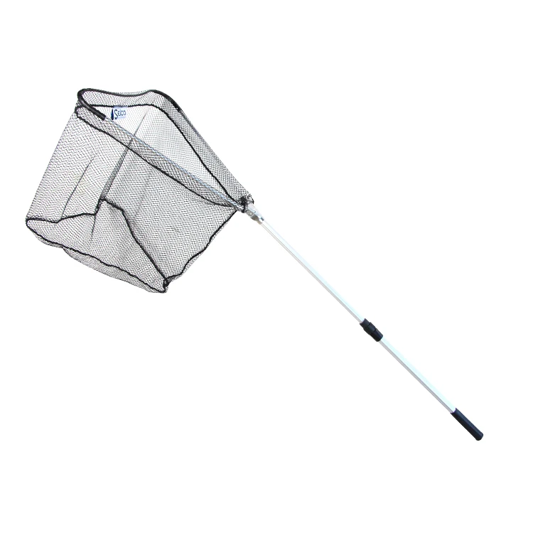 Selco Veiligheidsnet Polyester Fiber+Al Net Head 50*50Cm 2Sec Net Depth 45Cm Portable Landing Net Fishing