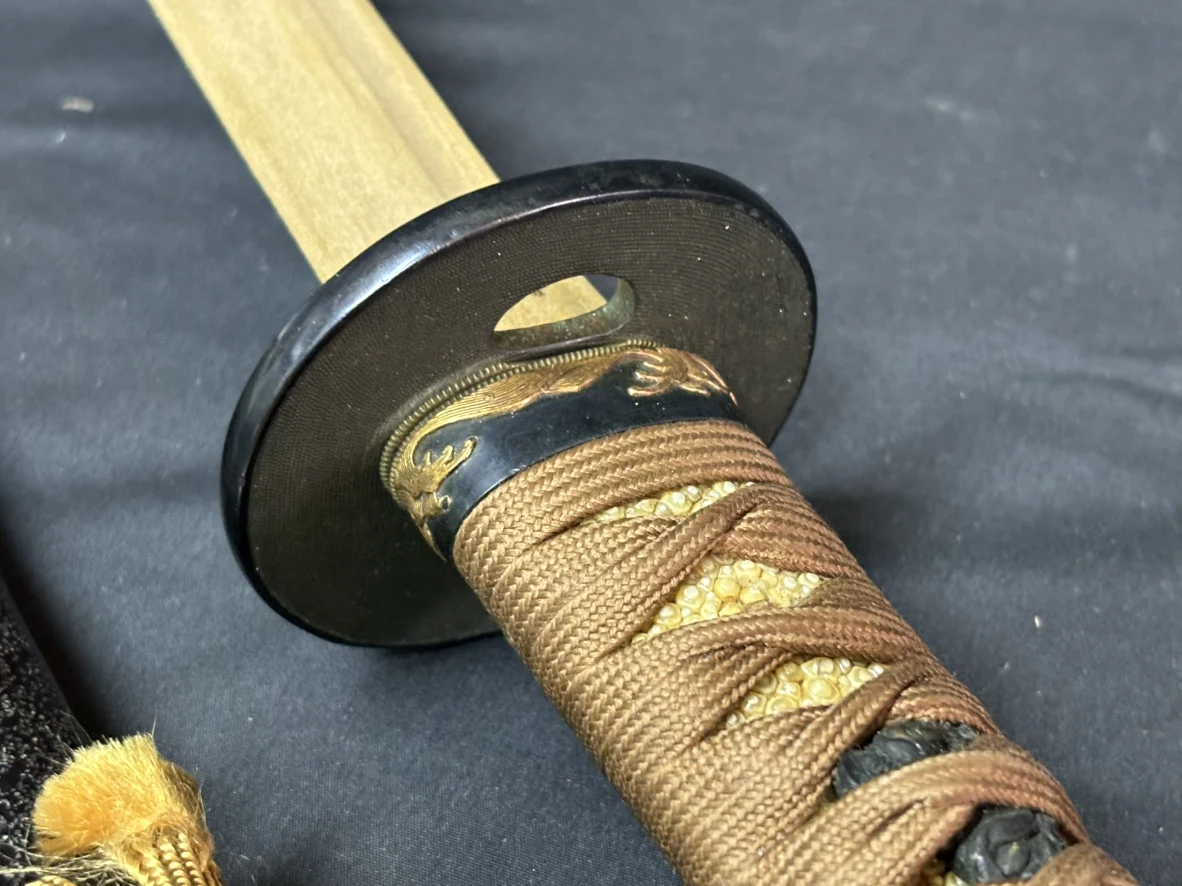 Accessory Object Japanese Samurai Armor Decorative Old Sword Decoration Decor Metal Craft Vintage Home Antique Item