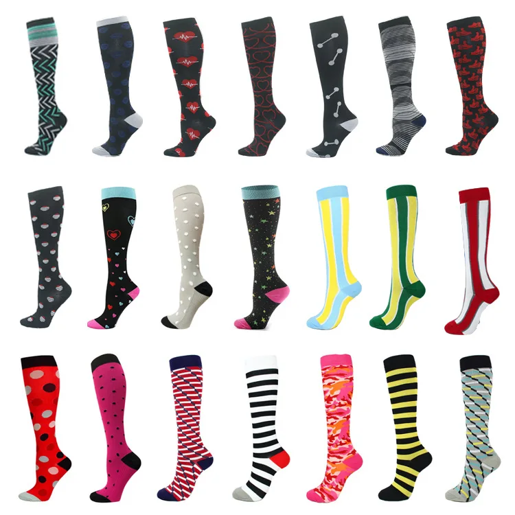 High quality compression socks for men fashion jacquard 20-30 mmhg compression socks medical