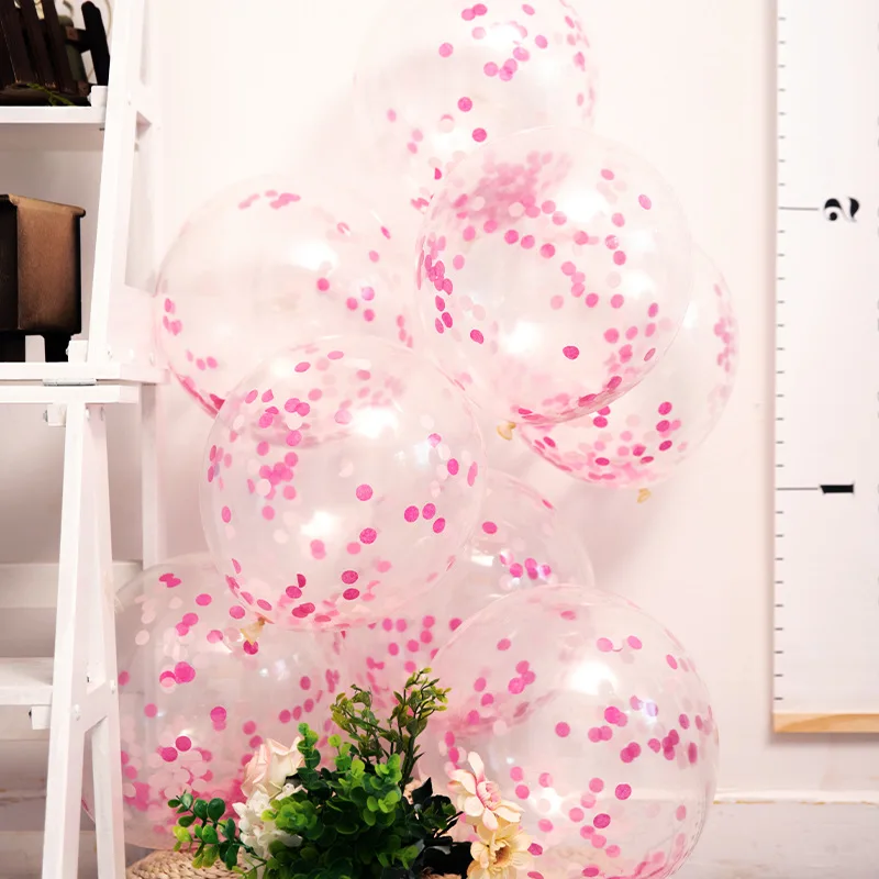 Chinese manufacturer sequined balloons wedding birthday decoration transparent latex paper balloons