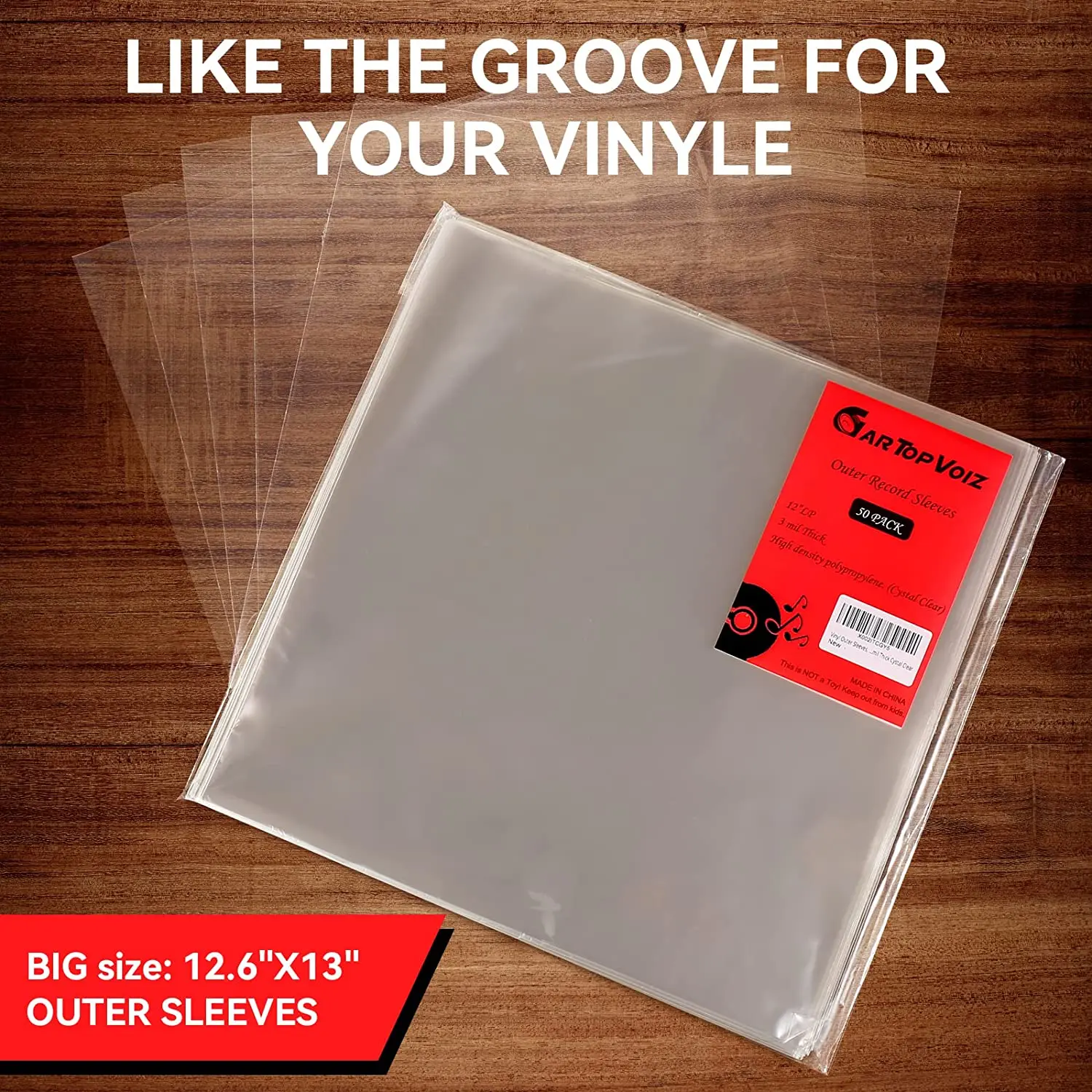 50 Pack Clear Polypropylene 3 Mils Protective Outer Record Sleeves Vinyl For Lp Album