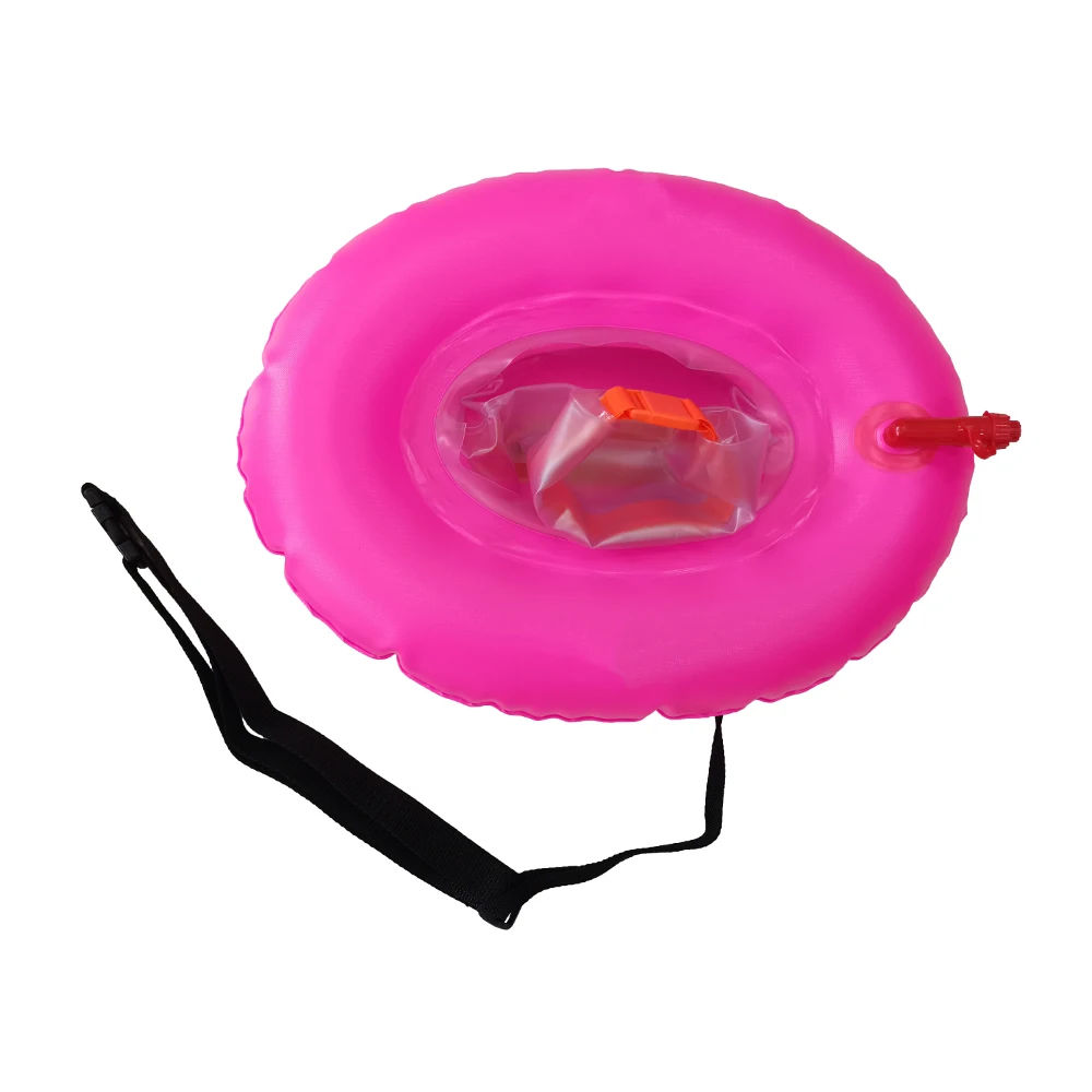 PVC Open Water Swimming Safety Buoy Tow Float Donut Floating Air Dry Bag Inflatable Buoy for Swimmers and Triathletes