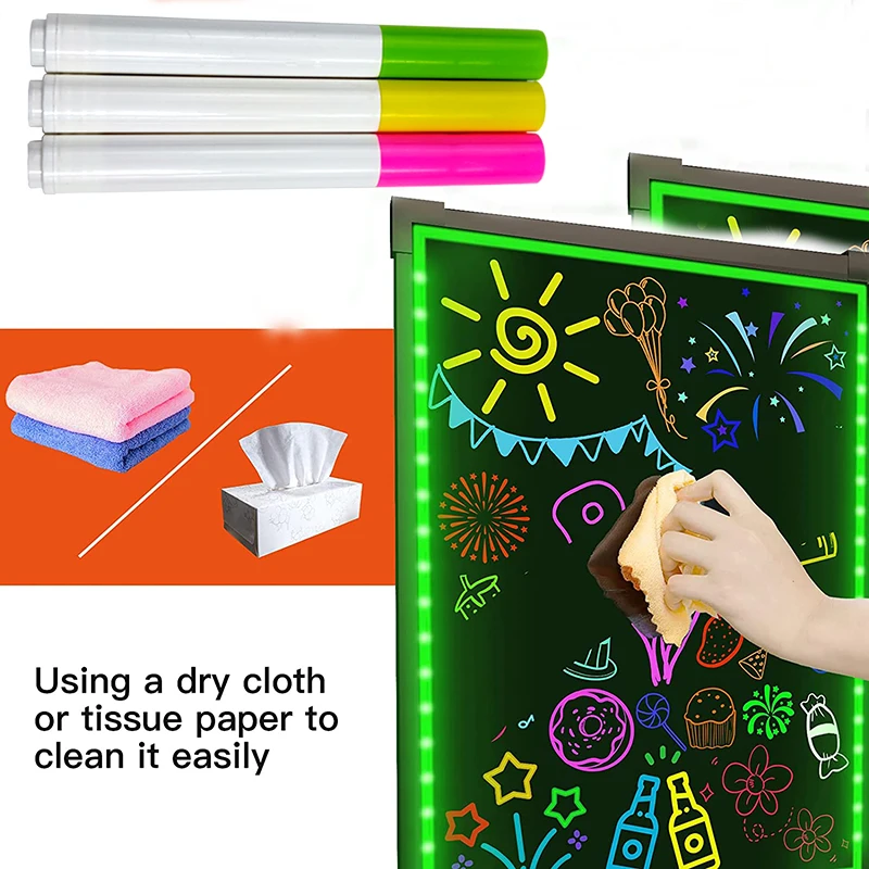 Customized Logo and Box Multi-function Chalk Pens Neon Colors Washable Chalk Marker Pens