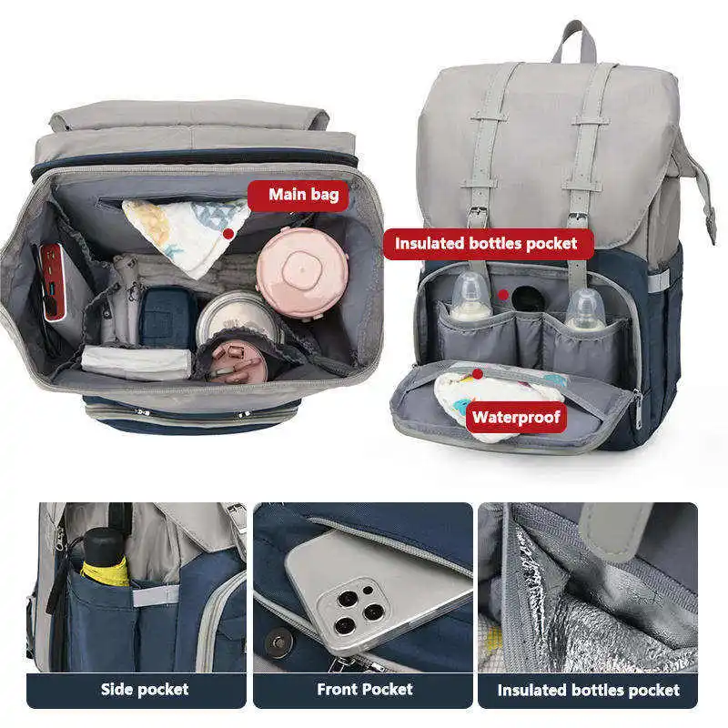 Fashion New arrival Hot sell waterproof luxury diaper bags travel baby bags for mothers diaper bags with USB