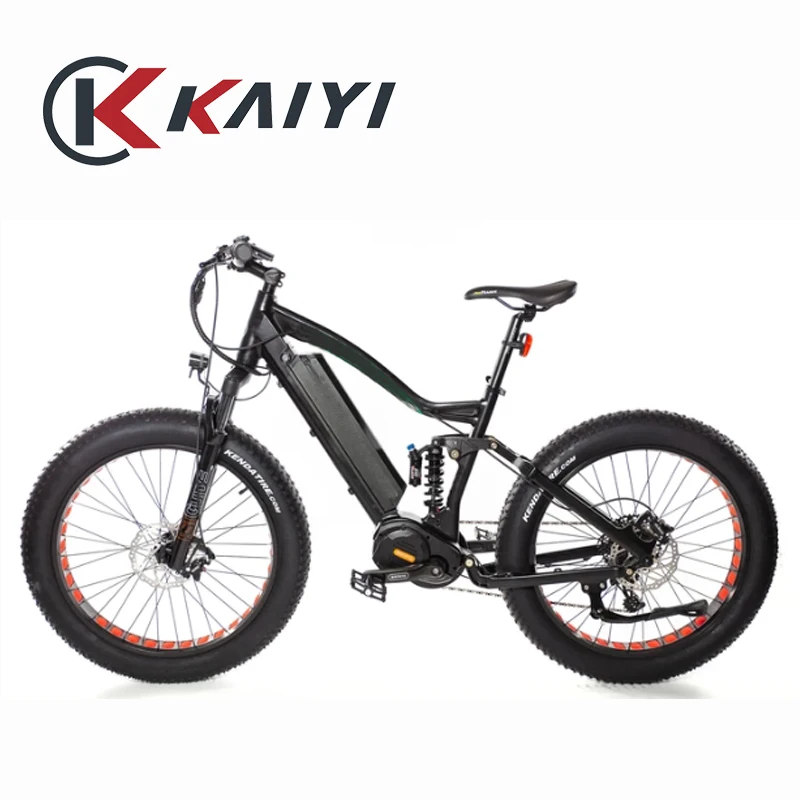 KAIYI Mid Motor Lithium Battery Fat Tire Electric Bike 48V 26*4.0 Sturdy Rad Factory Direct Sale 1000W 1500W Smart 9 Speed 21AH