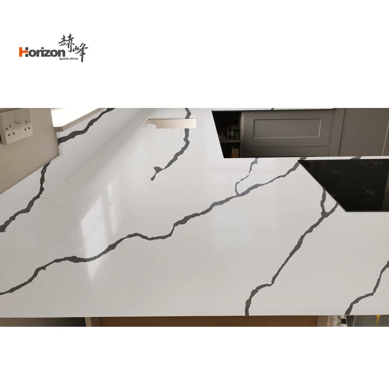 Horizon quartz slabs calacatta artificial quartz stone slab  for kitchen countertop quartz