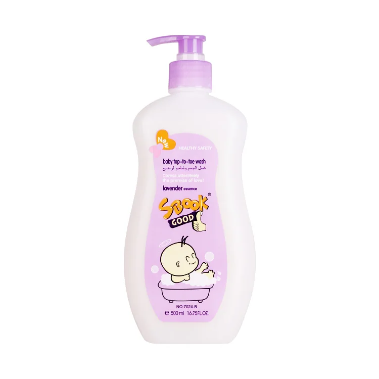 500ML Baby shower gel  top to toe  natural  baby body big capacity with pump