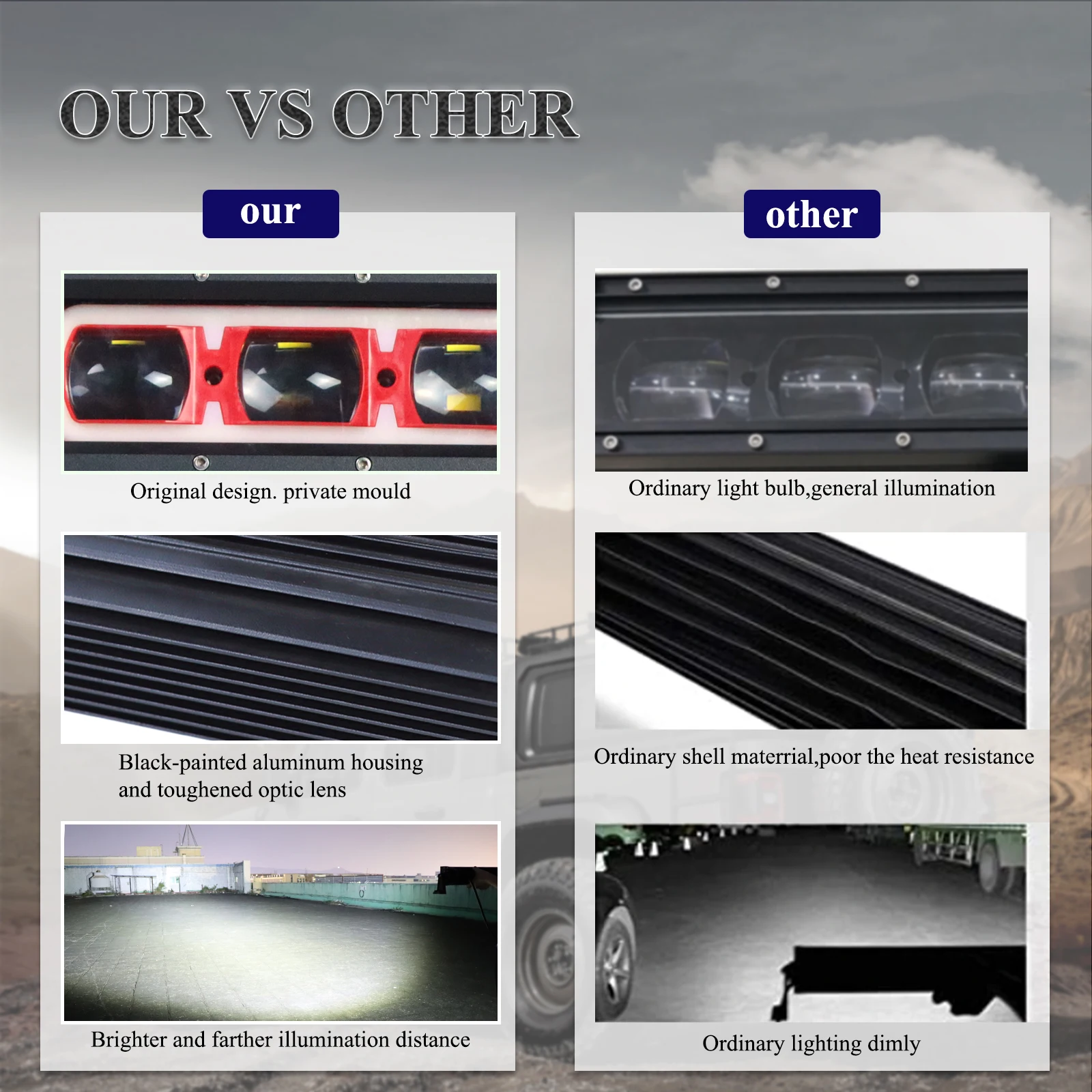 Newway heavy duty  IP68 12V 24V spot flood beam light  22 32 42 52 inch Truck Offroad led light bar RGB light bar