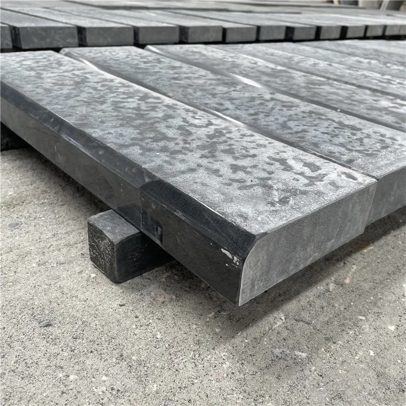 Flamed Surface Shanxi Absolute Black Anti Slip Stair China Tactile Tile Size 69x30cm Granite