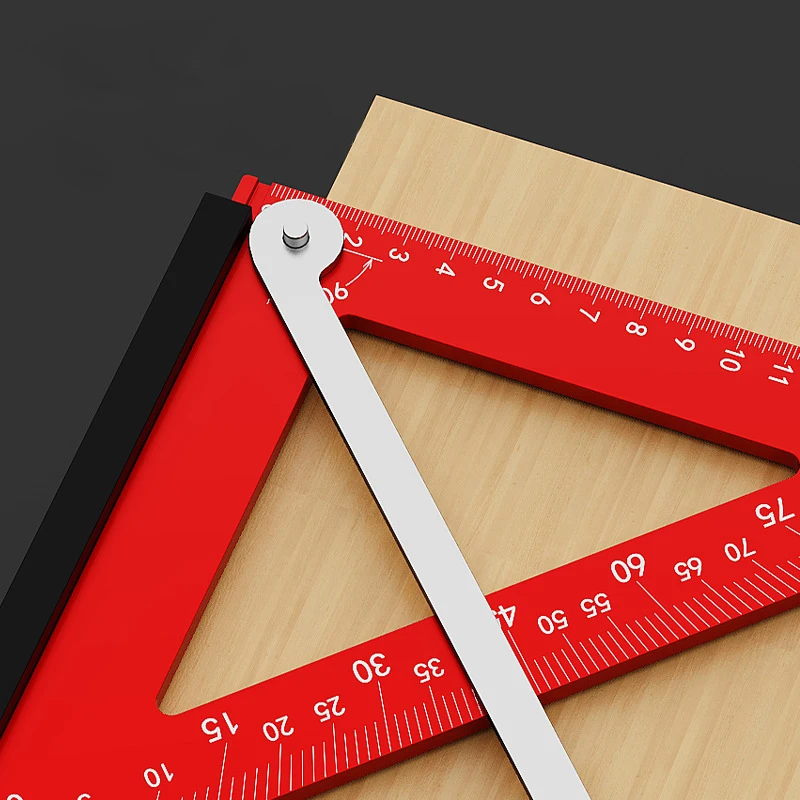 Aluminum Alloy Horizontal Square Right Angle Ruler Triangle Ruler Multifunction Woodworking 90Degrees Angle Ruler Measuring Tool
