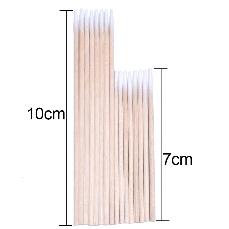 Disposable Ultra-small Cotton Swab Lint Free Micro Brushes Wood Cotton Buds Swabs Eyelash Extension Glue Removing Tools