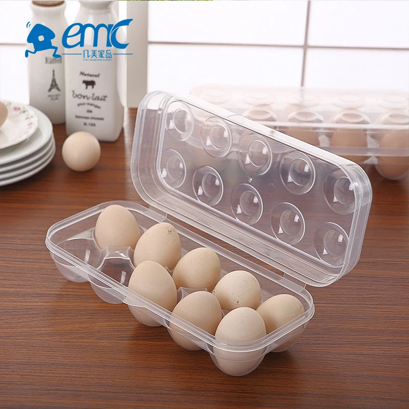 10 Grid Single-Layer Egg Box Basket Organizer Plastic Egg Food Container Storage Box Home Kitchen Transparent Case Egg Box