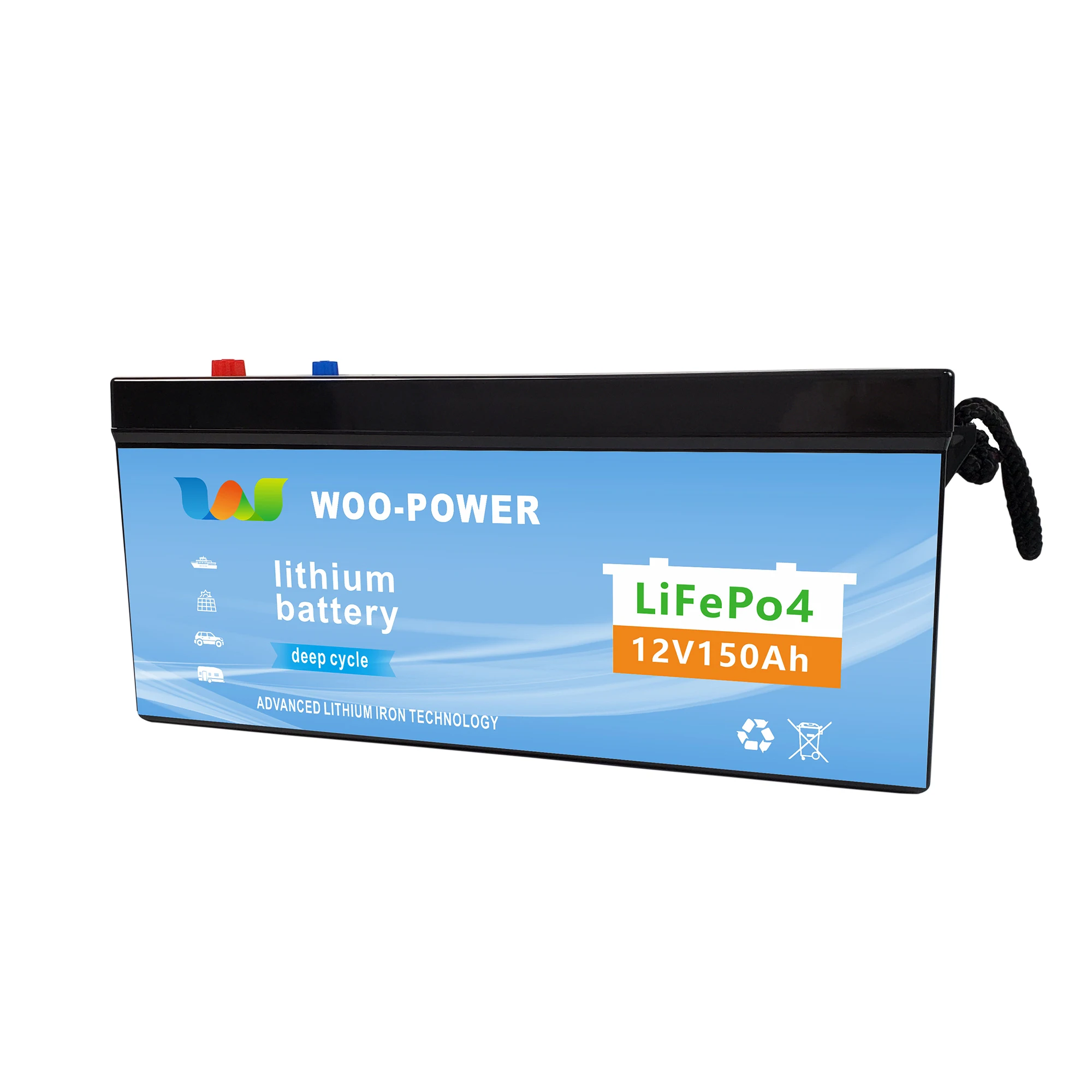 Factory Direct Sale Deep Cycle Lifepo4 Battery 12V 150AH  Solar Lithium Ion Battery Pack With Bms