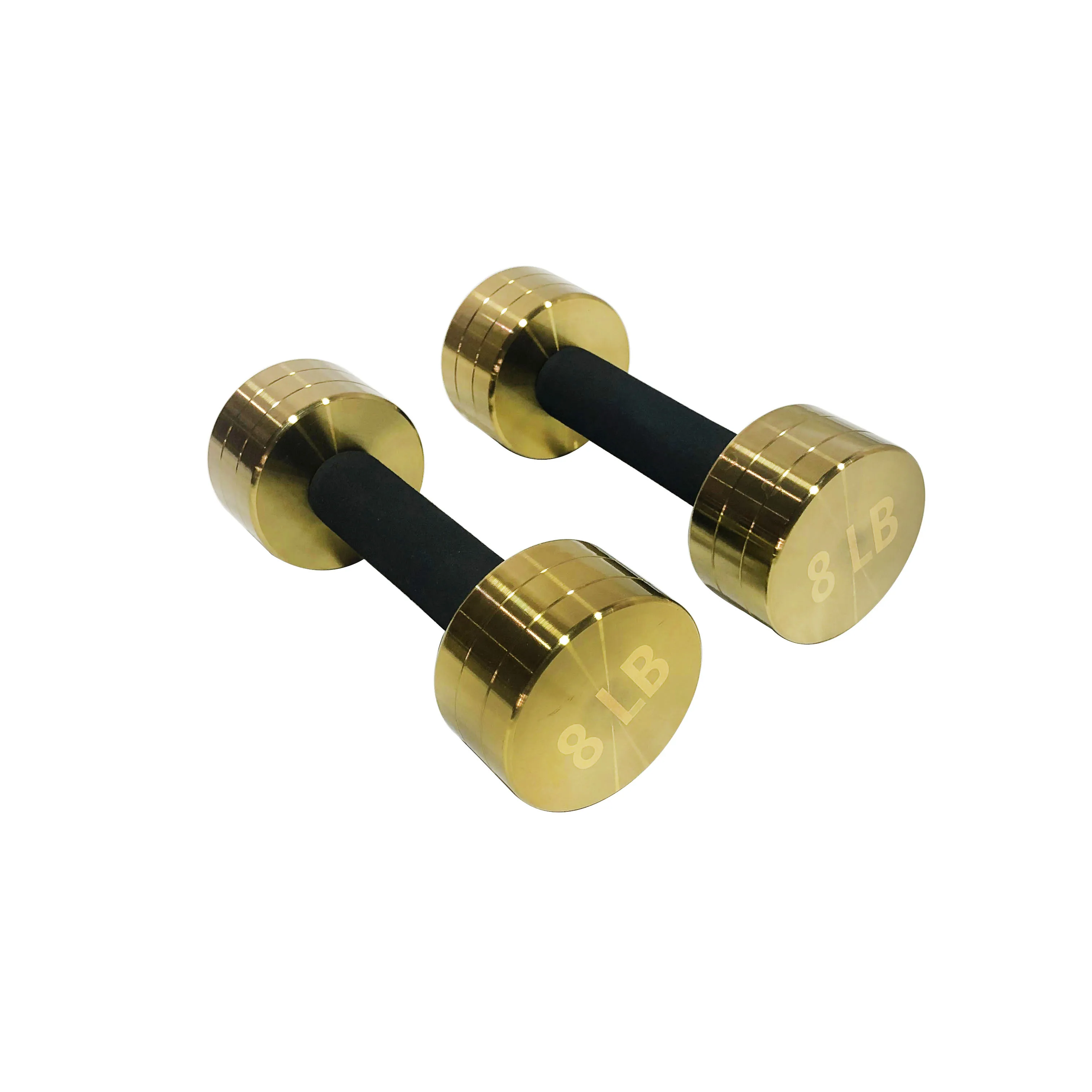 Weight lifting Rose Golden Chrome Steel Dumbbells Handle With Foam Handle Women Gold Luxury Mancuernas Set