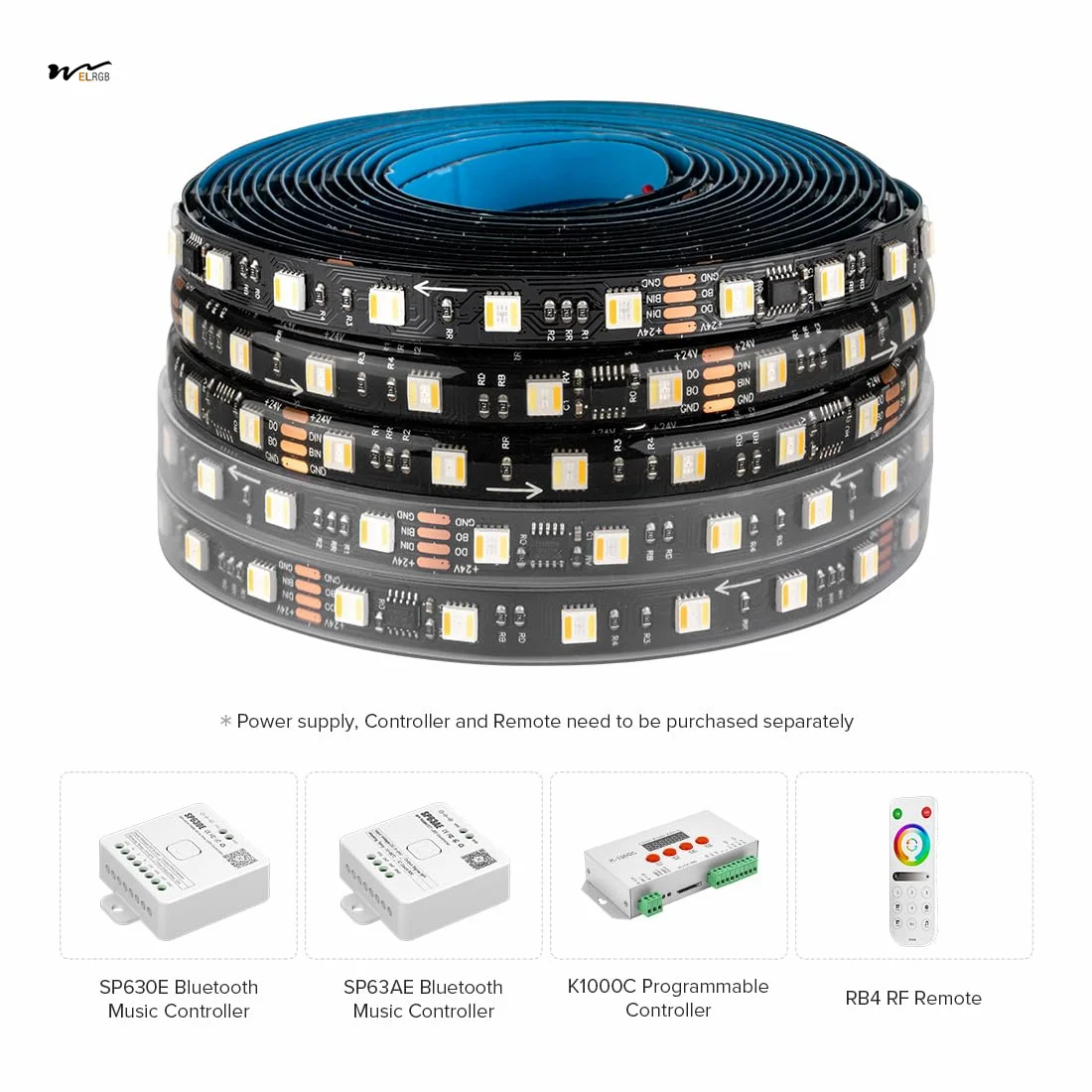 RGBCCT Адресуемая Светодиодная лента с двумя данными 5050SMD 16 4 фута 60 светодиод/м 10 шт./м 5 видов цветов в 1 дорожная