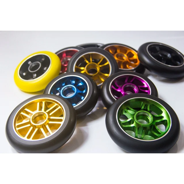 
125mm pro pu scooter wheel, 5 spoke alu core pu scooter wheel 