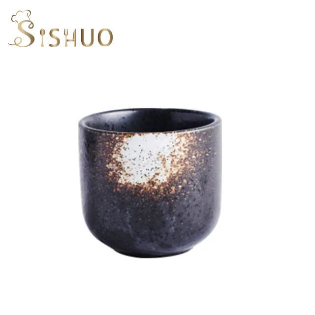 200ml Japanese white outer matte black  Personal Hand made Ceramic porcelain coffee tea mug cup no handle