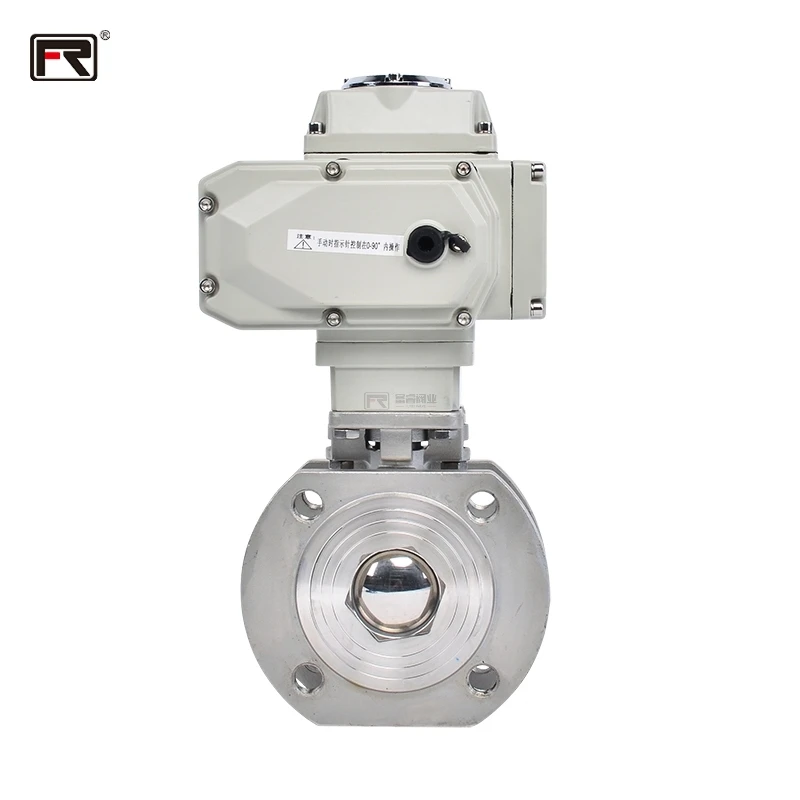 FURUI stainless steel 304 316 1.6mpa ANSI 150lb WCB motorized DC24V AC220V electric flange italy-type thin wafer Ball Valve