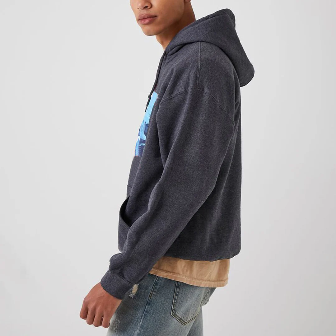 custom Breathable Cartoon Men Terry Windproof Printed Sustainable Hoodies