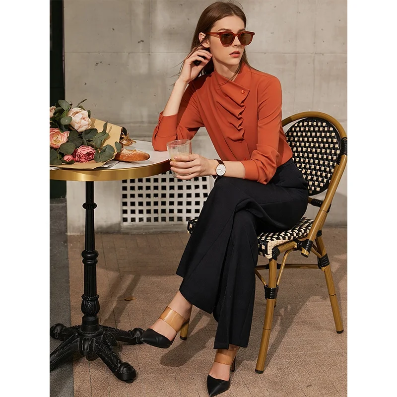 MANNI Women's Winter Wear Elegant Office Ladies Straight Pants Zipper Trousers Formal Trousers for Women