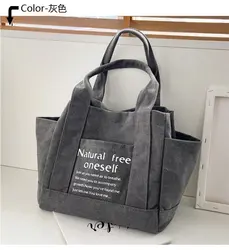 2021 Factory Direct Sales Thick Canvas Shopping Tote Ladies Shoulder Bags For Girls Students Commuter Bag Women Handbag For Sale