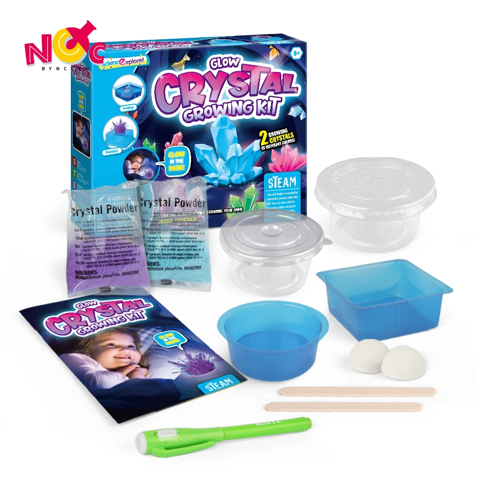 2022 new arrivals kids non-toxic safety glow crystal growing science kit funny STEM boy & girl toys