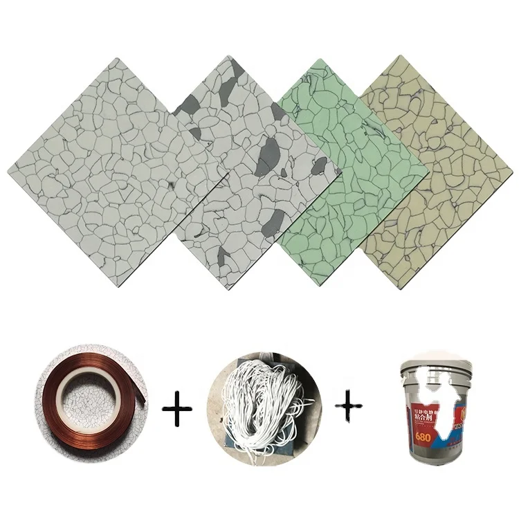 Anti-static Dissipative Flooring Homogenous PVC vinyl floor ESD tiles for Electronic factory laboratory wear-resistant Anti-stat