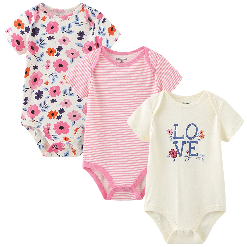 Certified Organic cotton high quality short sleeve girls rompers for babies manufacturing clothes baby rompers toddler wear