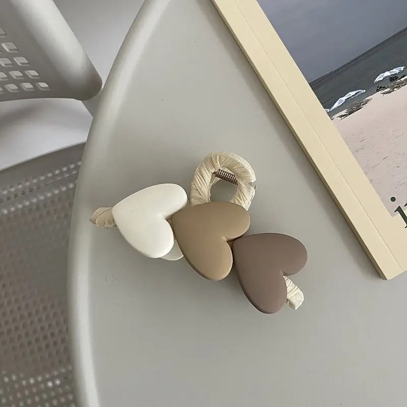 Korean Style Hairpin Heart Hair Accessories Resin Plastic Heart Hair Clips Accessories