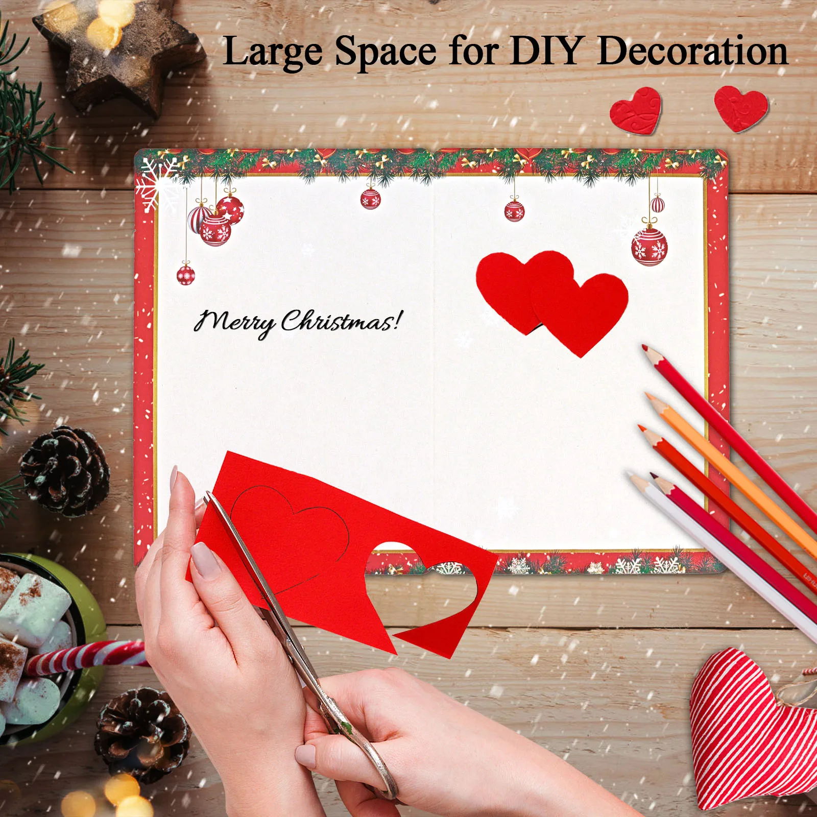 Luxury New Embroidery Merry Christmas Greeting Card Diy Handwriting Gifts With Gift Box