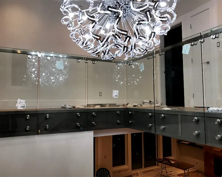 Townhouse Affordable Mezzanine Standoff railing handrail Easy installed Frameless glass railing