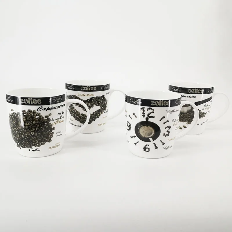 custom design 350ml promotional gift fine new bone china ceramic coffee mug cup