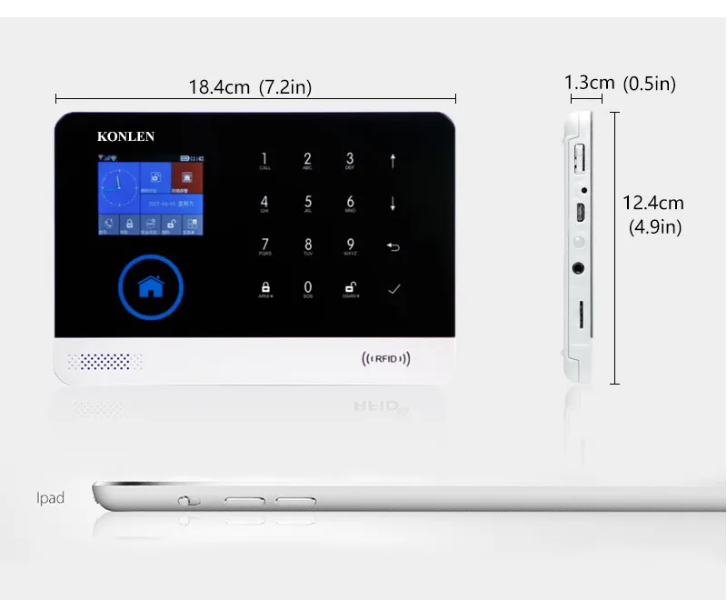 
Professional Easy Installation Home Lcd Gsm Sms Mobile App Wifi Security Burglary Alarm System 