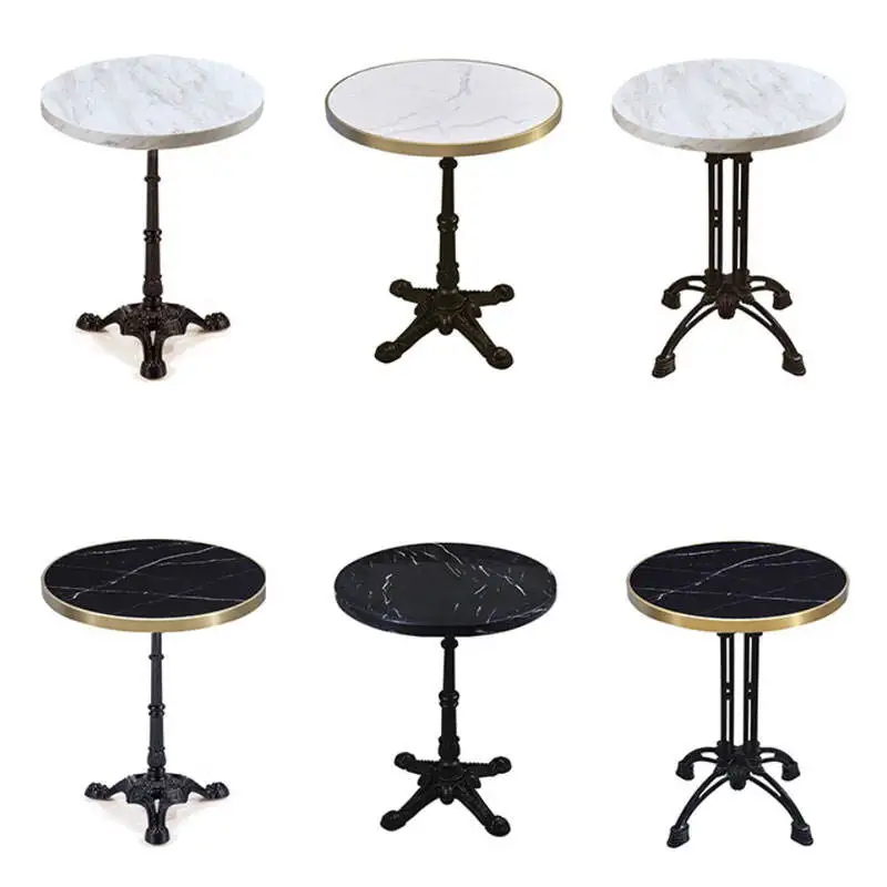 Modern round dining sets coffee shop furniture metal Restaurant table