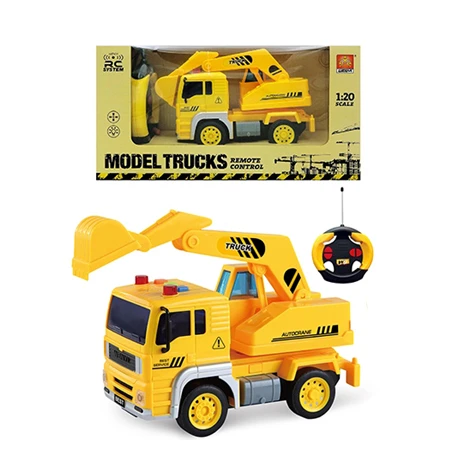 Child 1 20 Scale Builder Rc Model Truck Car Toys Four-Way Remote Control Car Engineering Construction Vehicle With Lights Kids