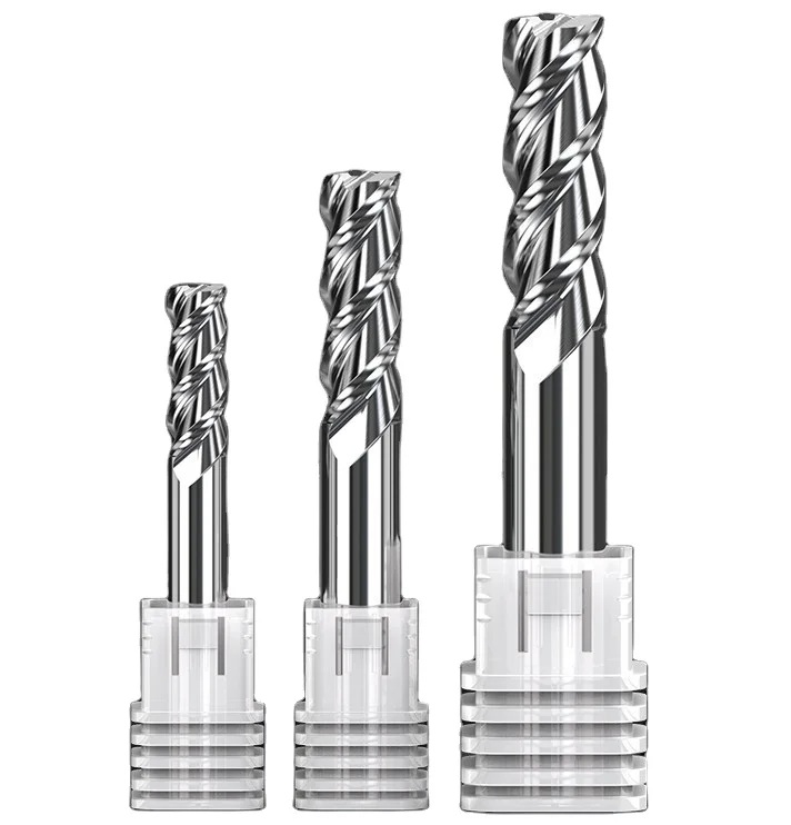 Solid Carbide 3-Flute Endmill for Aluminum Machining Customizable OEM D4*12*50L*D4