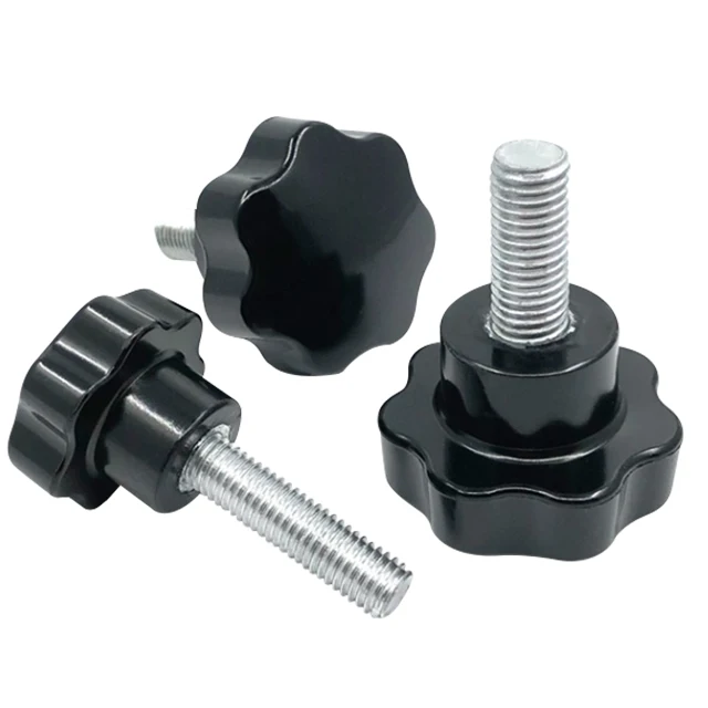 Seven Star Decorative Handle Tighten Thumb Screw Galvanized plum handle screw M6 knob screw With Plastic Head diameter 25mm