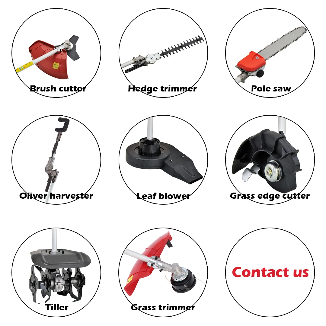 New Multi-function Long Reach Pole Chainsaw 25.4cc Olive Shaker Brush Cutter