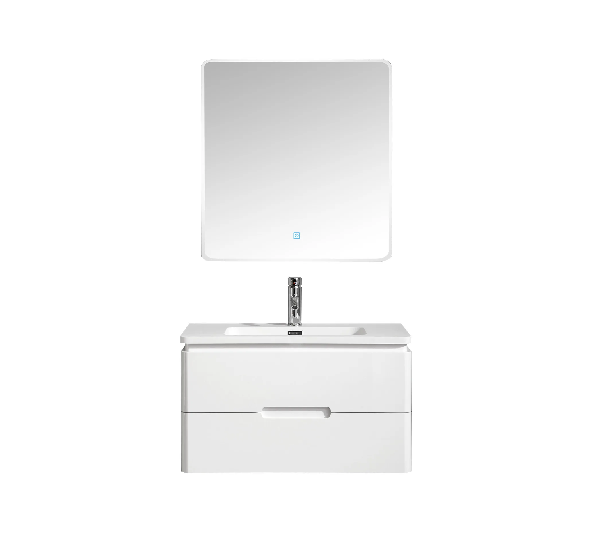 
Wall mounted white bathroom cabinet pvc cabinet hotel wholesale with smart mirror 