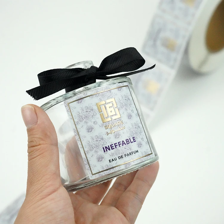 CMYK cosmetics bottle custom vinyl personalised synthetic paper perfume label sticker manufacturers