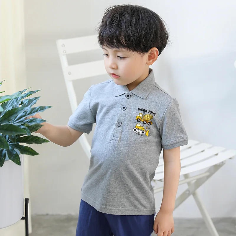 Custom Kids Boys Summer Two Piece  Shirts Shorts Sets Cotton Children Boys Outfits Clothing Sets kids tracksuits sets