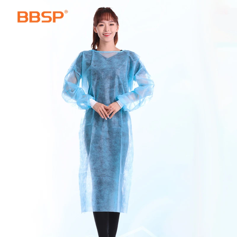 Китайская фабрика оптом одноразовый нетканый Медицинский Хирургический медицинский Халат для