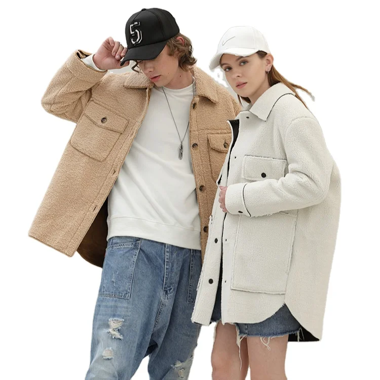 OEM Custom Logo Female outdoor Plus Size Loose Fur Warm Winter berber sherpa Fleece Coat Women Jacket