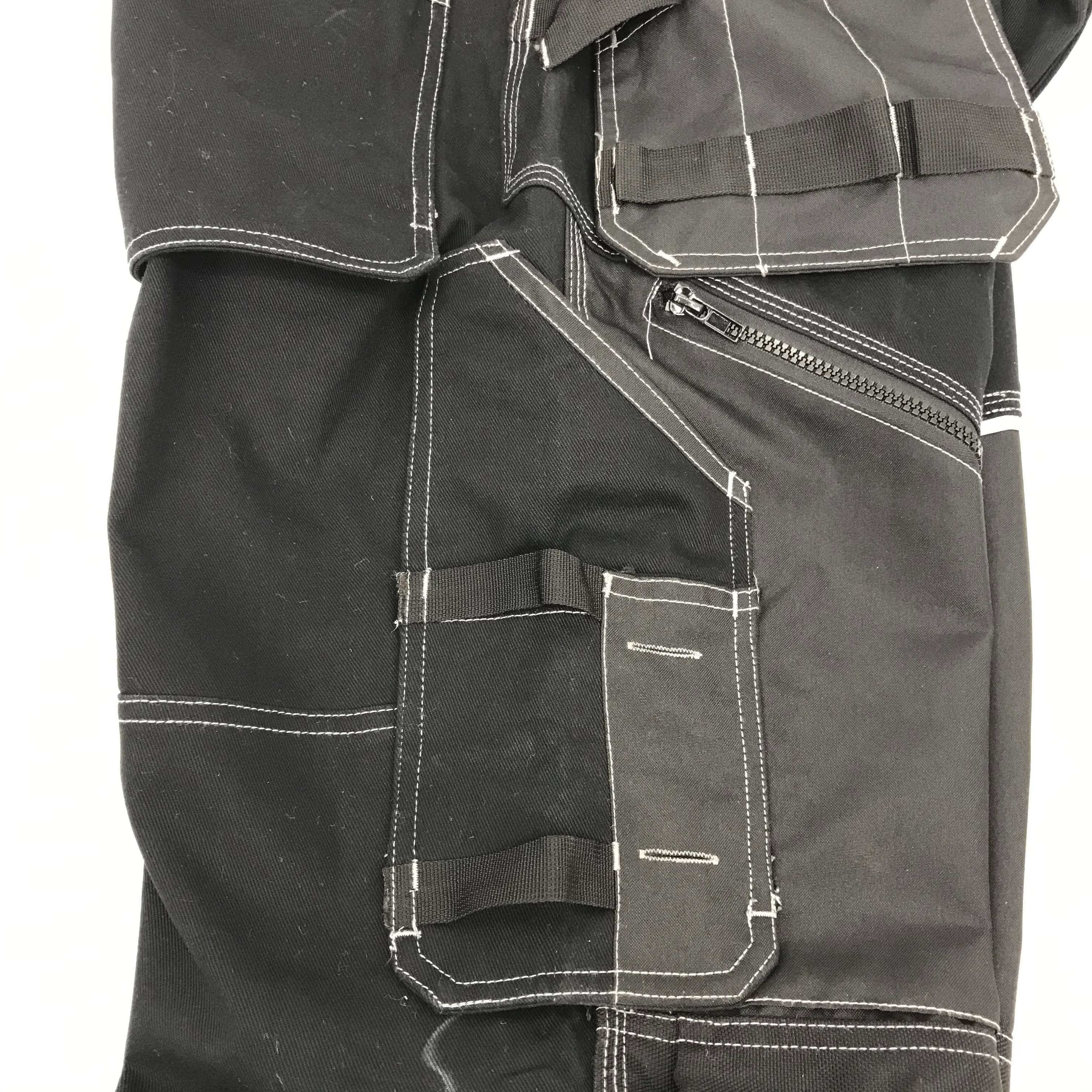 OEM cotton polyester Cordura fabric black cargo pants workwear  durable trousers with multi tool pockets