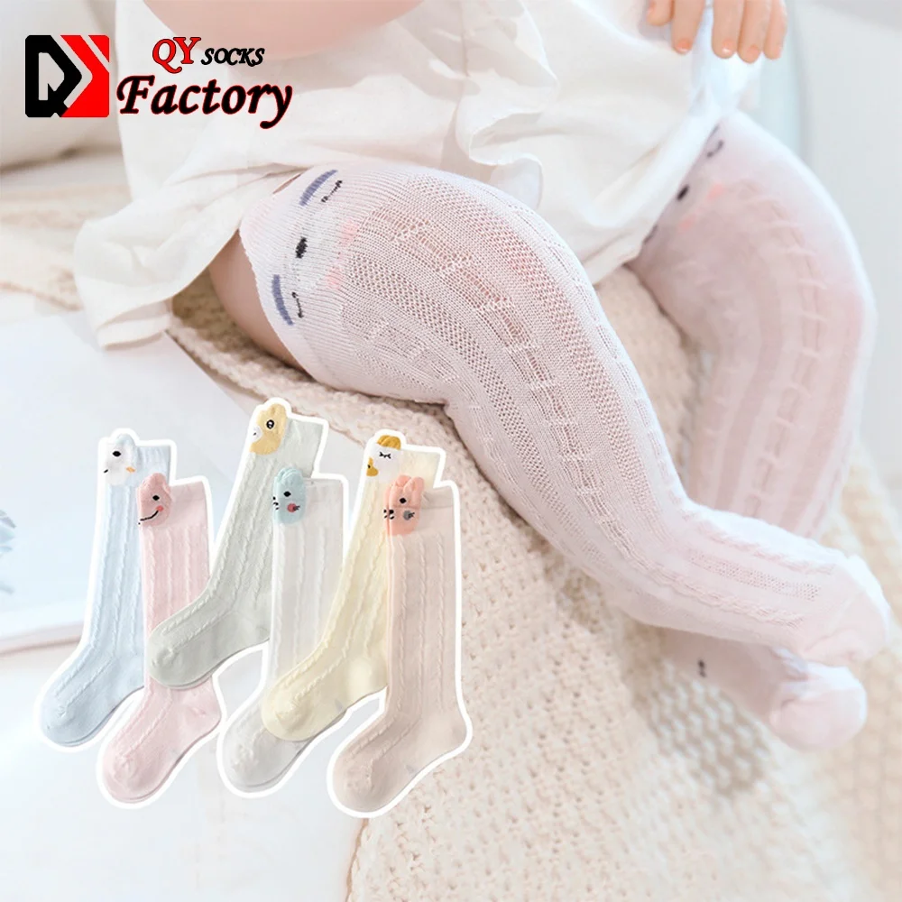 custom logo socks cartoon mesh tube socks knee baby bamboo socks