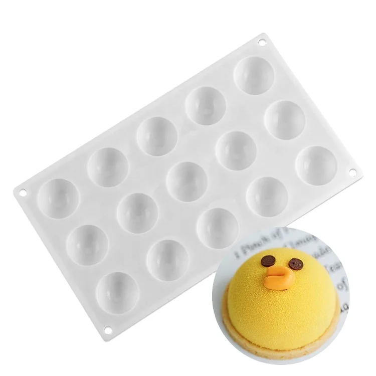 3D Silicone Molds Mini Truffle 15 Hole Round Ball Shaped Baking Moulds Cake Mold for Dessert Brownie Pudding Jello