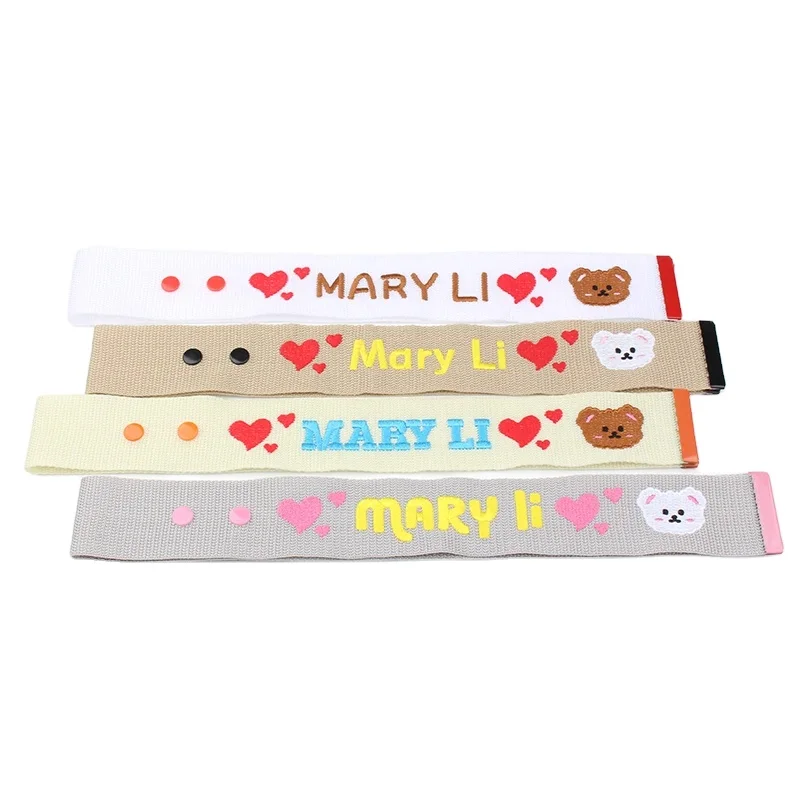 5 cm custom embroidery Luggage tag with metal clasp  for suitcase