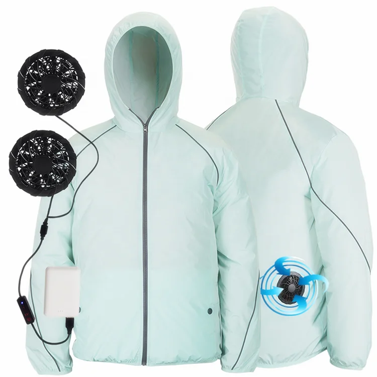 Air Conditioned Clothes Fan Jacket 3-Speed Adjustable AC Jacket Cooling Sun Protection Cooling Vest for Summer