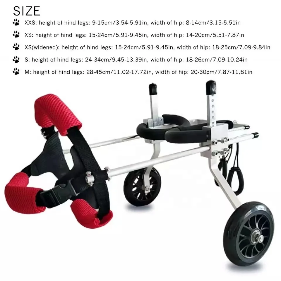 Adjustable Dog Cart 2 Wheels Chair Pet Mobility Dog Wheelchair for Handicapped Pet Dog wheelchair