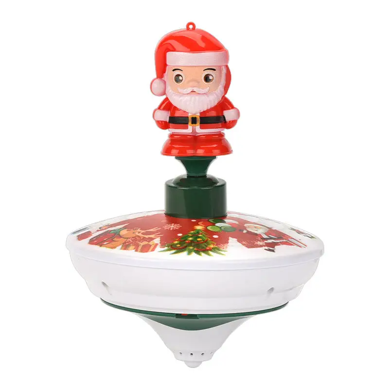 2024 New Educational Kids Toy Luminous Cartoon Christmas Gift Lighting Music Plastic Speed Spin Gyro Fidget Toys For Kids